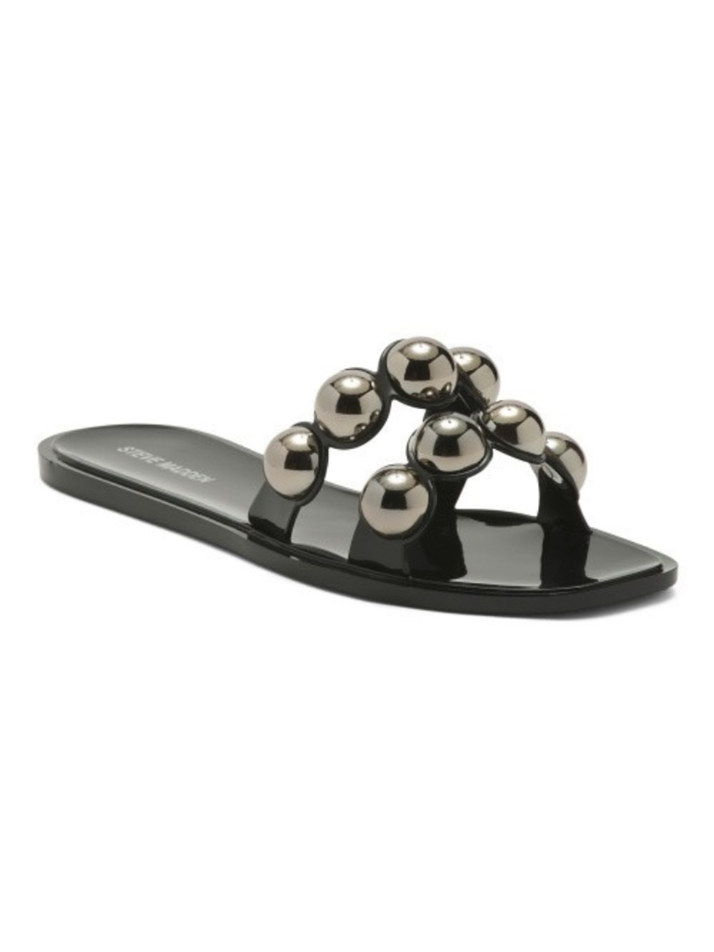 Steve Madden Jelly Slides with Silver Beaded Accent. - Picture 5 of 5
